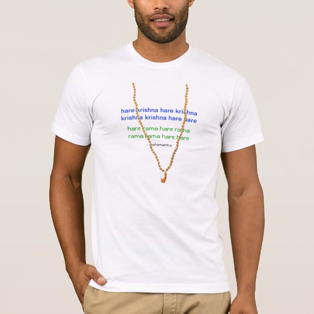 Camiseta del rosario de Mala del mantra de Krishna (Anverso)
