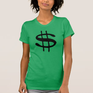 Camiseta del Rótulo de dólar del dinero