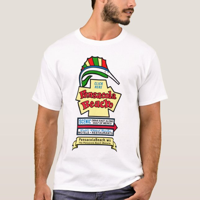 Camiseta del Rótulo de la playa de Pensacola (Anverso)