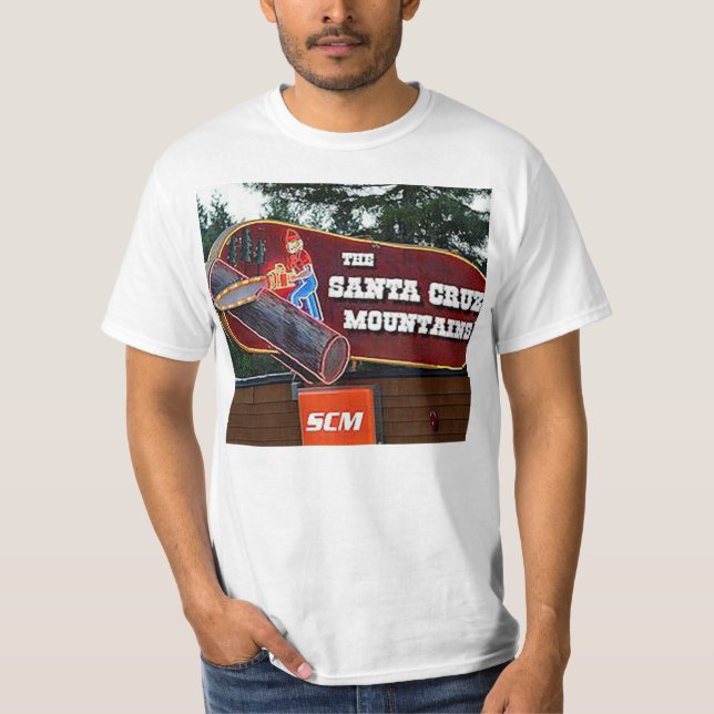 Camiseta del Rótulo de las montañas de Santa Cruz (Anverso)