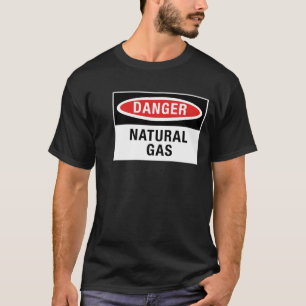 Camiseta del Rótulo del gas natural del peligro