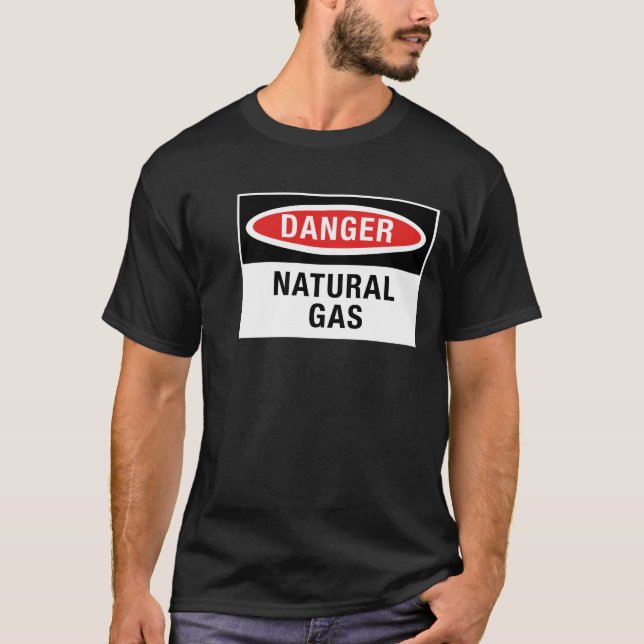Camiseta del Rótulo del gas natural del peligro (Anverso)
