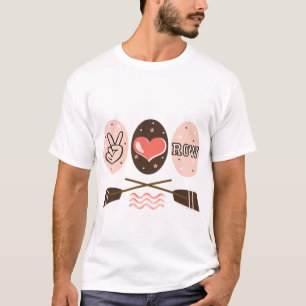 Camiseta del Rowing de la fila del amor de la paz
