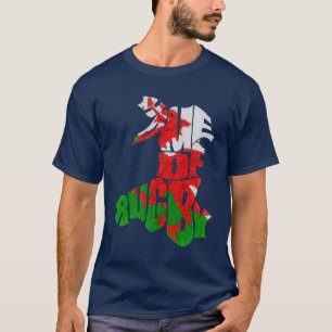 Camiseta del rugbi Galés de la impresión de la