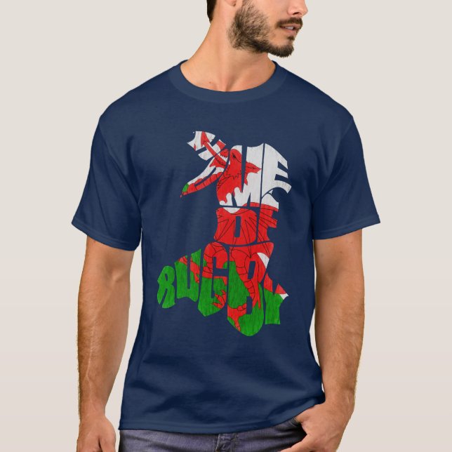 Camiseta del rugbi Galés de la impresión de la (Anverso)