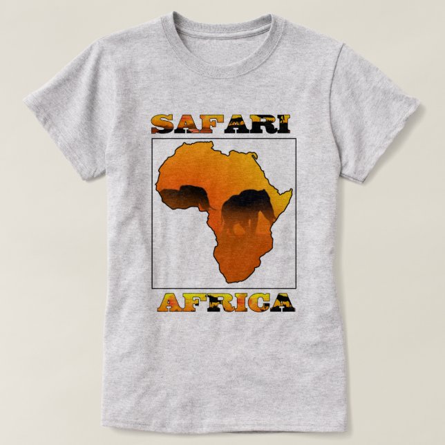 Camiseta del safari del mapa de África con los (Diseño del anverso)