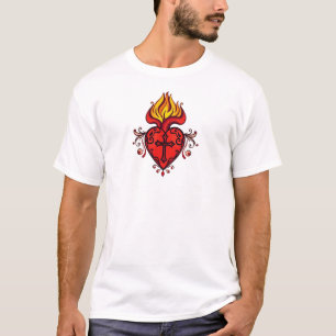 Camiseta del Sagrado Corazón Católica para Hombres