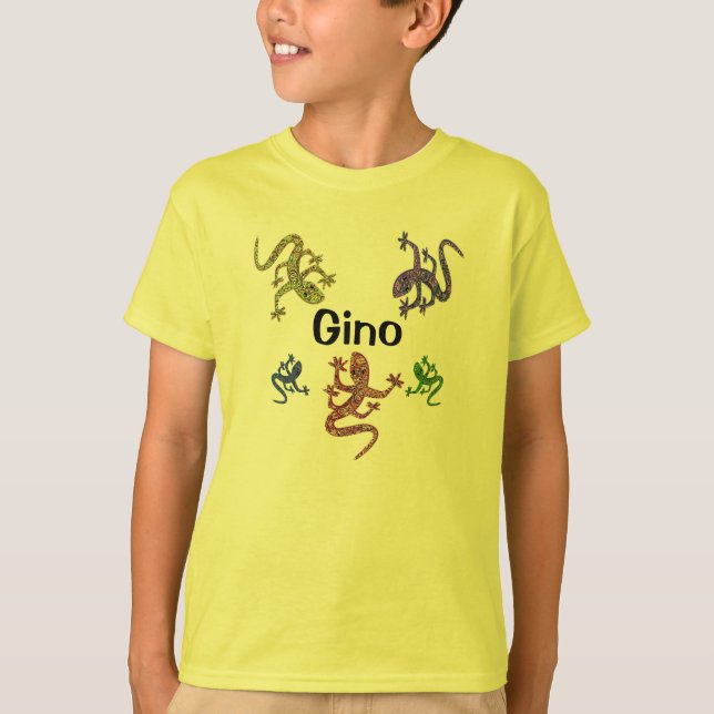 Camiseta del Salamander de Gino - diseño echado a (Anverso)
