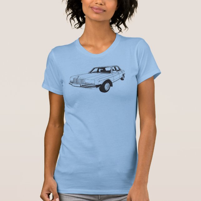 Camiseta del salón del Benz W123 de Mercedes (Anverso)