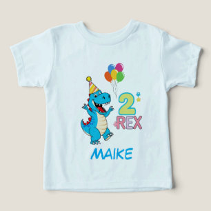 Camiseta del segundo cumpleaños del Fiesta de Dino