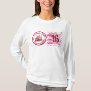 Camiseta del sello 16 del cumpleaños