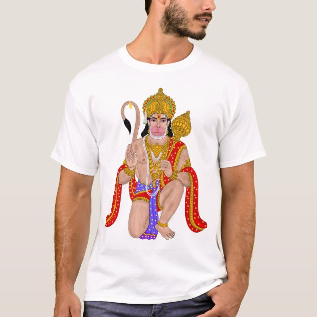 Camiseta del Señor Hanuman - Ropa espiritual y dev (Anverso)