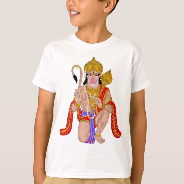 Camiseta del Señor Hanuman: Ropa espiritual y devo (Anverso)