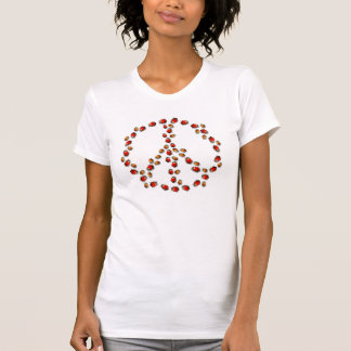Camiseta del signo de la paz de la mariquita