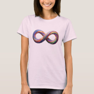 Camiseta del símbolo del infinito del arcoíris col