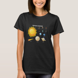 Camiseta del sistema solar para niñas, camiseta de