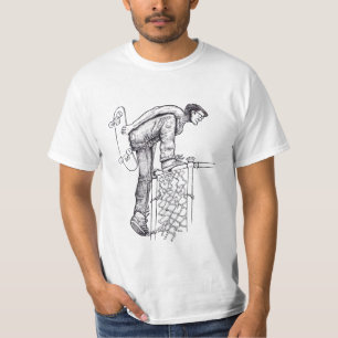 Camiseta del skater del escalador de la cerca