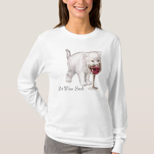 Camiseta del snob del gato del vino rojo