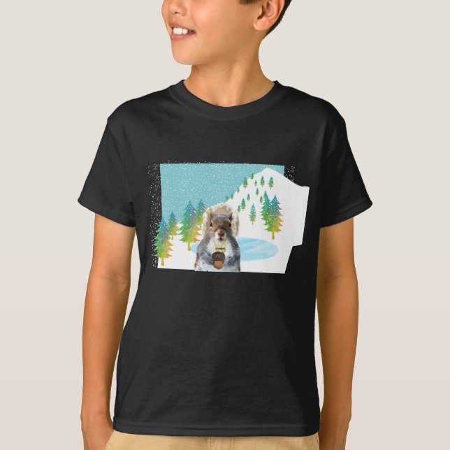 Camiseta del Snowboarder de la ardilla (Anverso)
