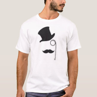Camiseta del sombrero de copa, del monóculo y del