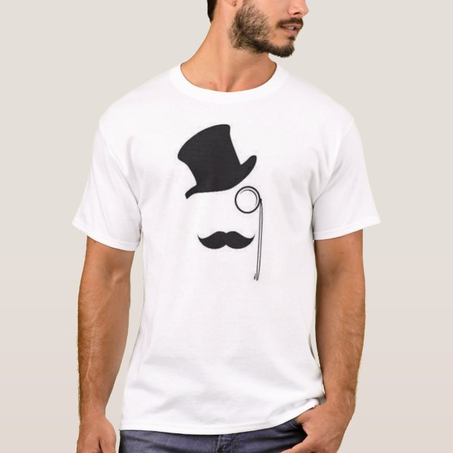 Camiseta del sombrero de copa, del monóculo y del (Anverso)