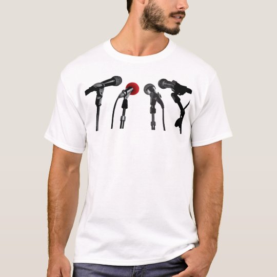 Camiseta del soundbite de los micrófonos