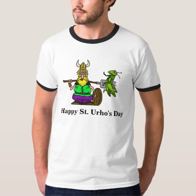 Camiseta del St. Urho con el saltamontes apuñalado (Anverso)