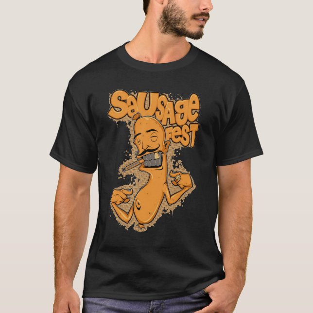 Camiseta del streetwear del fest de la salchicha (Anverso)