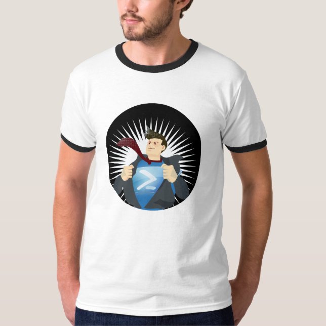 Camiseta del super héroe de PowerShell (Anverso)