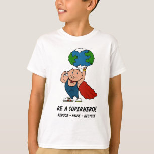 Camiseta del super héroe del Día de la Tierra