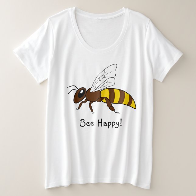Camiseta del tamaño extra grande de la abeja (Anverso del diseño)