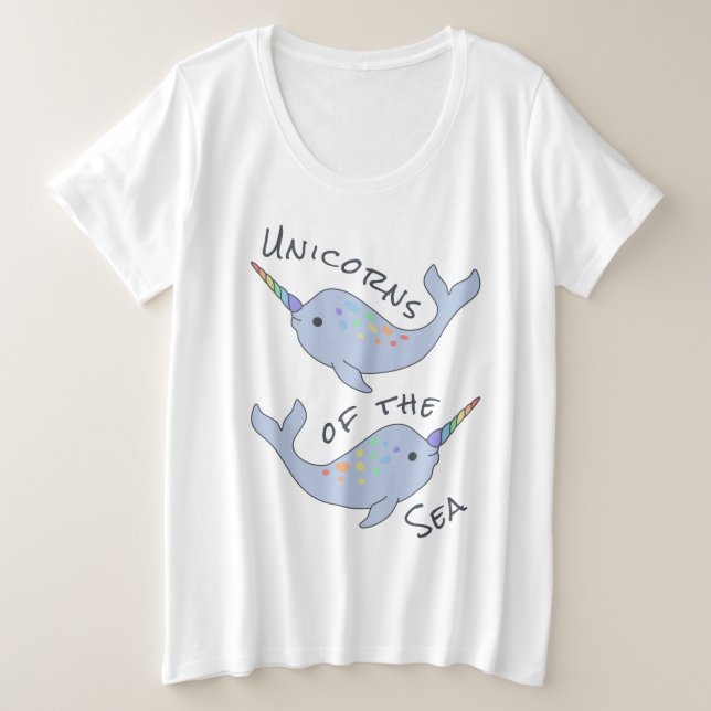 Camiseta del tamaño extra grande de los unicornios (Anverso del diseño)