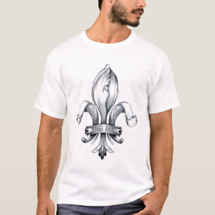 Camiseta del tatuaje de la flor de lis -
