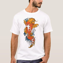 Camiseta del tatuaje de los pescados de Koi