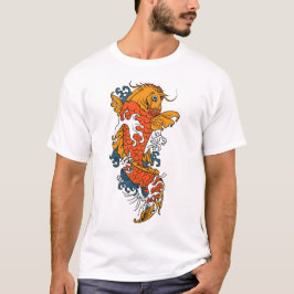 Camiseta del tatuaje de los pescados de Koi