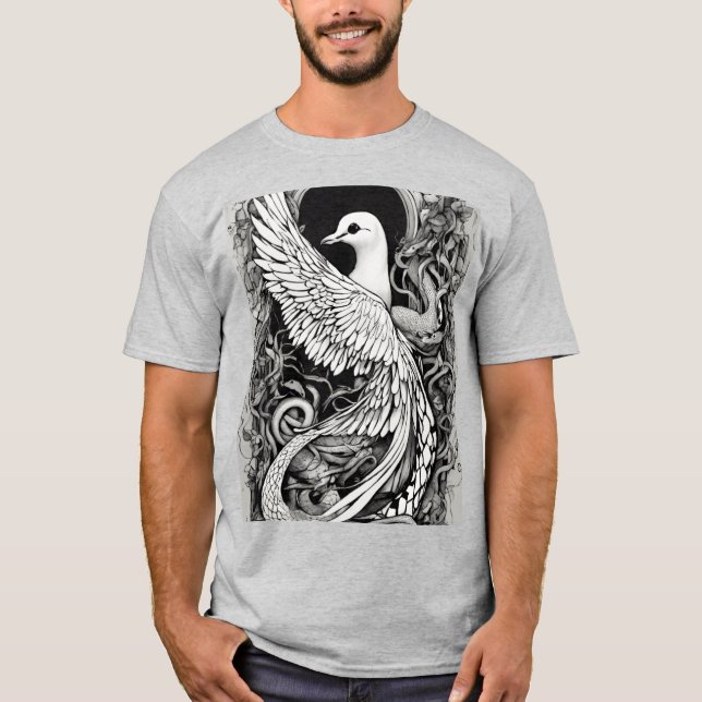 Camiseta del tatuaje del agujero de la paloma y la (Anverso)