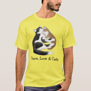 Camiseta del teñido anudado de los gatos del