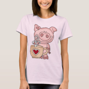 Camiseta del teñido anudado del cerdo del café d