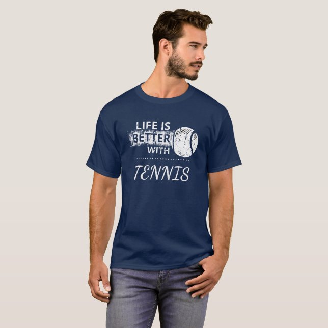Camiseta del tenis del amor con la pelota de tenis (Anverso completo)