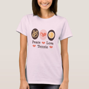 Camiseta del tenis del amor de la paz