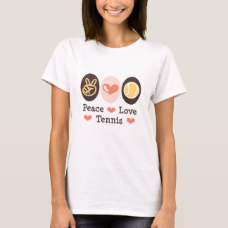 Camiseta del tenis del amor de la paz