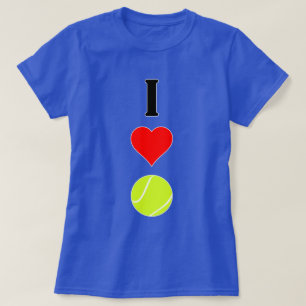 Camiseta del tenis del amor del I de las mujeres