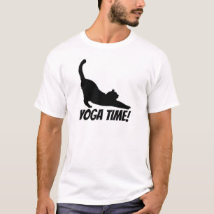 Camiseta del tiempo de la yoga del gato