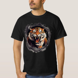 Camiseta del Tigre al aire en el humo