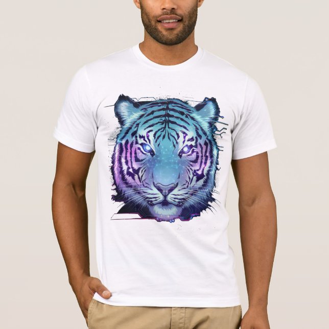 Camiseta del tigre Cyberpunk - Animal del circuito (Anverso)