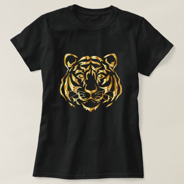 Camiseta del tigre de cara dorada (Diseño del anverso)