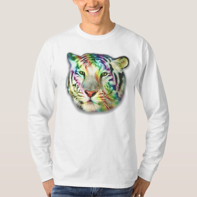 Camiseta del tigre L/S del arco iris (Anverso)