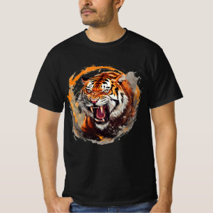 Camiseta del Tigre rugiendo - círculos rojos de fu