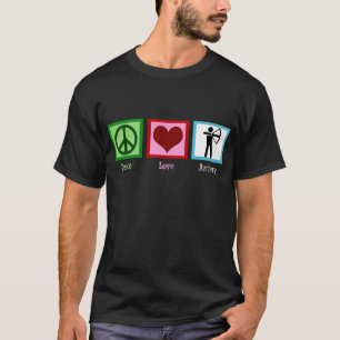 Camiseta del tiro al arco del amor de la paz