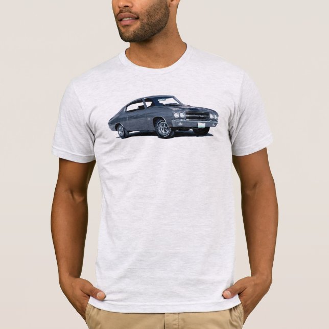 Camiseta del tono medio azul '70 Chevelle del (Anverso)